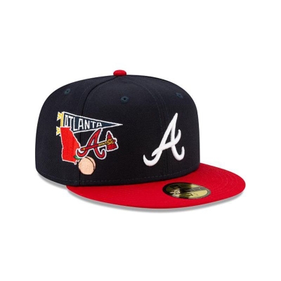 Sapca New Era Atlanta Braves MLB City Patch 59FIFTY Fitted - Albastri